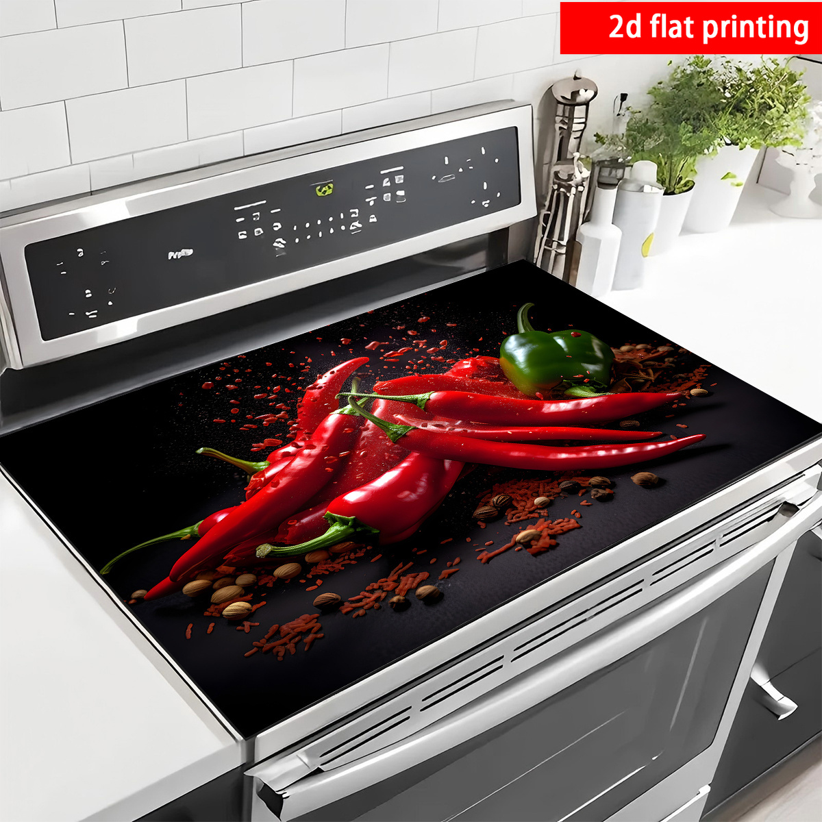 TEMU 2d Flat Printing, 1pc, Vibrant Print Absorbent Placemat, Dish Mat, Kitchen Counter Protector, Ideal For Coffee Machine, Microwave, Washing