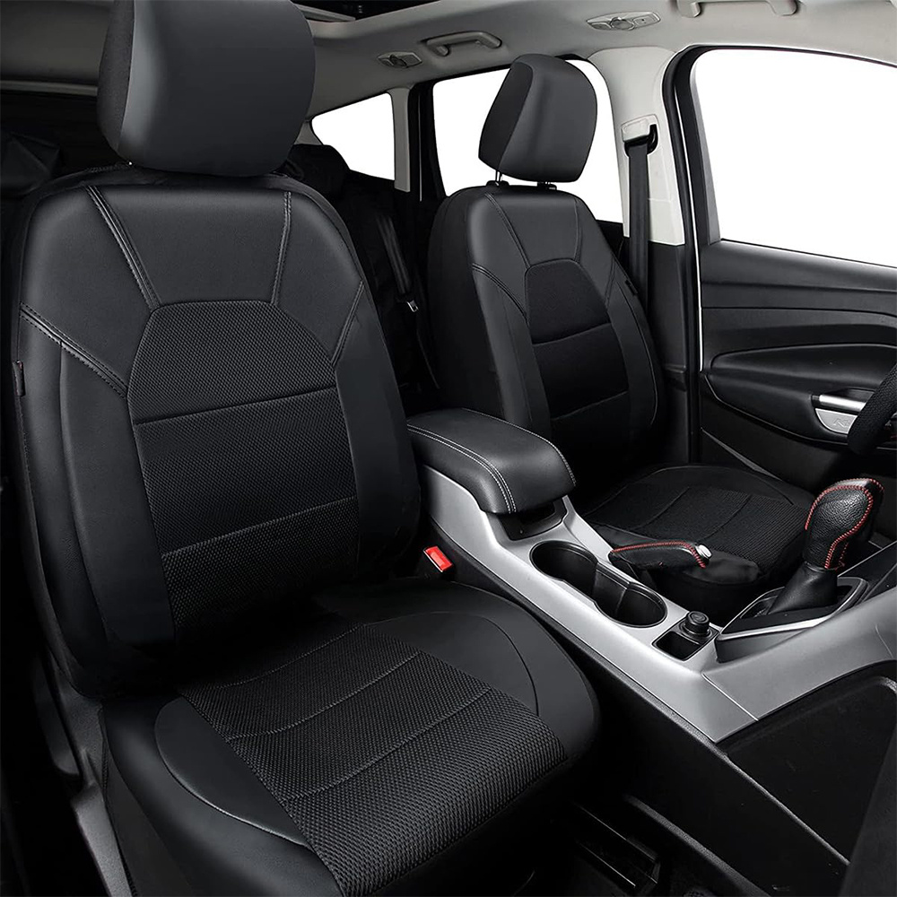 Image of Artificial Leather Sandwich Mesh Car Seat Covers Suitable For 5-seater And 2-seater Models