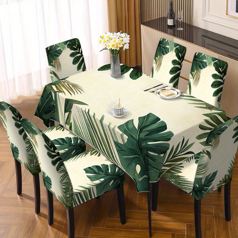 5pcs set 7pcs set chair cover and tablecloth set 1pc of tablecloth 4pcs of chair covers or 1pc of tablecloth 6pcs of chair covers suitable for restaurants living rooms home decoration   reusable beautiful