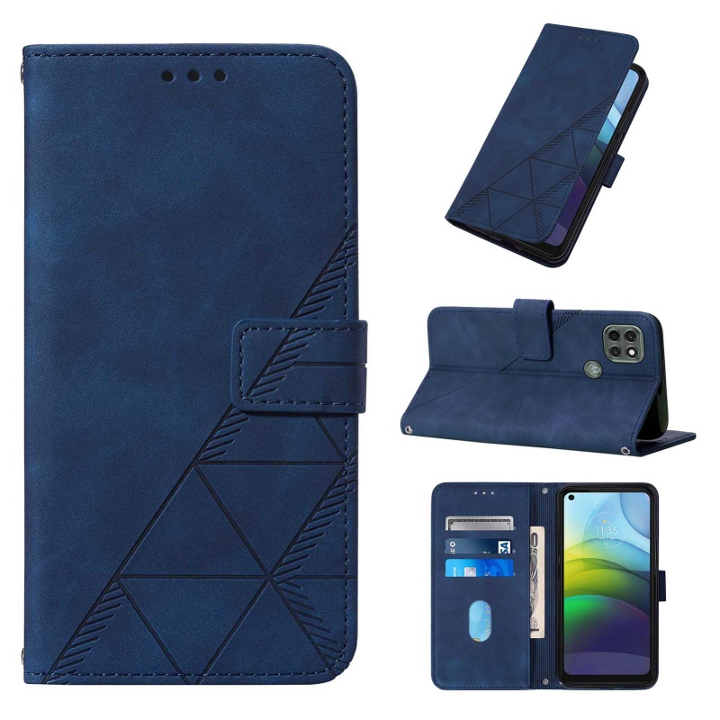 TEMU Phone Case - Hand Strap Faux Leather Business Embossed Phone Case, Compatible With Moto G9 Power, 3-card Slots And 1 Cash Bag Card Holder,