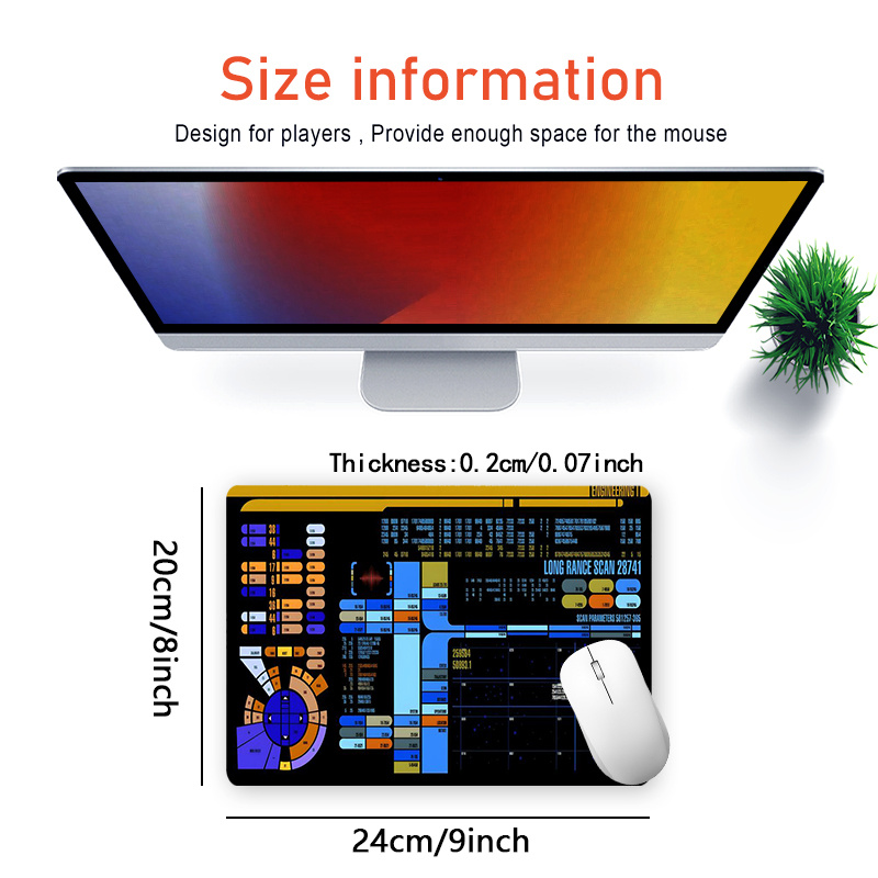 Control Console Large Gaming Mouse Pad Trekker Computer Hd Keyboard Pad Desk Mat Natural Rubber Non-slip Mousepad Office Table Additions For Work Gaming Office Home Gifts Size35x16in