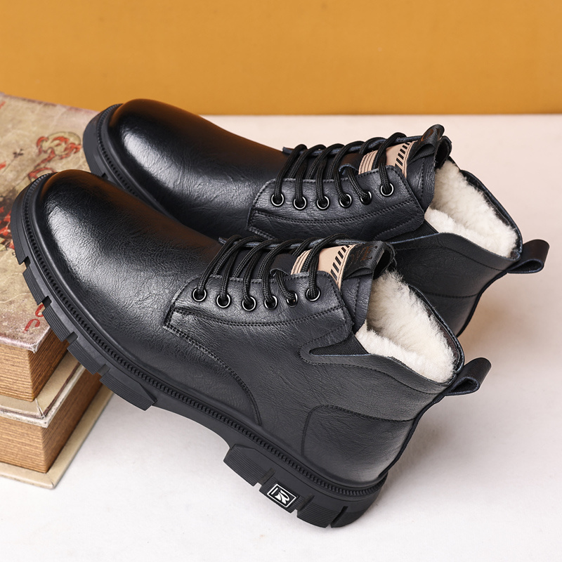 mens fur lined dress boots Ankle Walking Boots Mens Winter Snowboard Boots Fur Lined Above Ankle Lightweight Equipped with a thick rubber outsole with clear treads Polar Fox Mens 506015 Brown