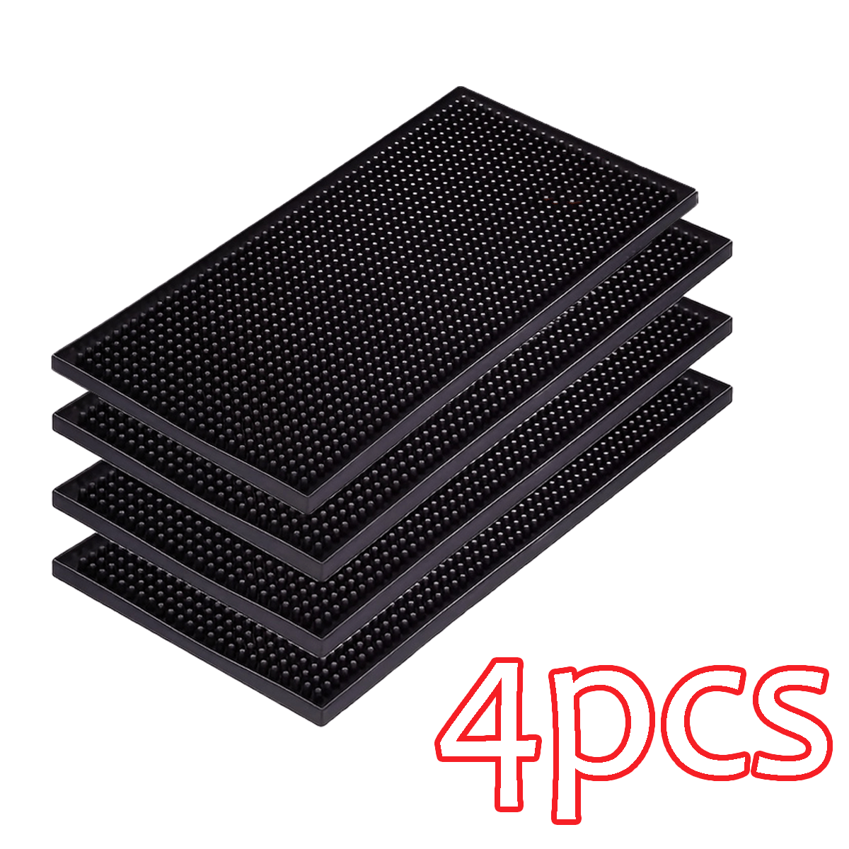 TEMU Set da 4 tappetini da bar ispessiti e durevoli, tappetini antiversamento in atossico, super resistenti e antiscivolo, 30,0 x 15,01 cm, adatti