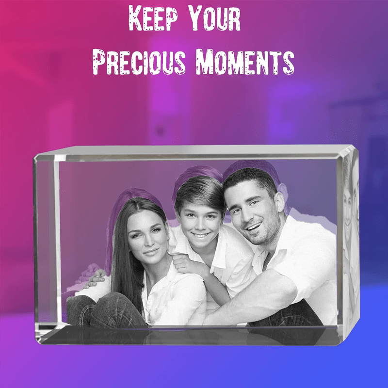 Personalized Couple's Commemorative Gift, Custom Photo Crystal Ornament