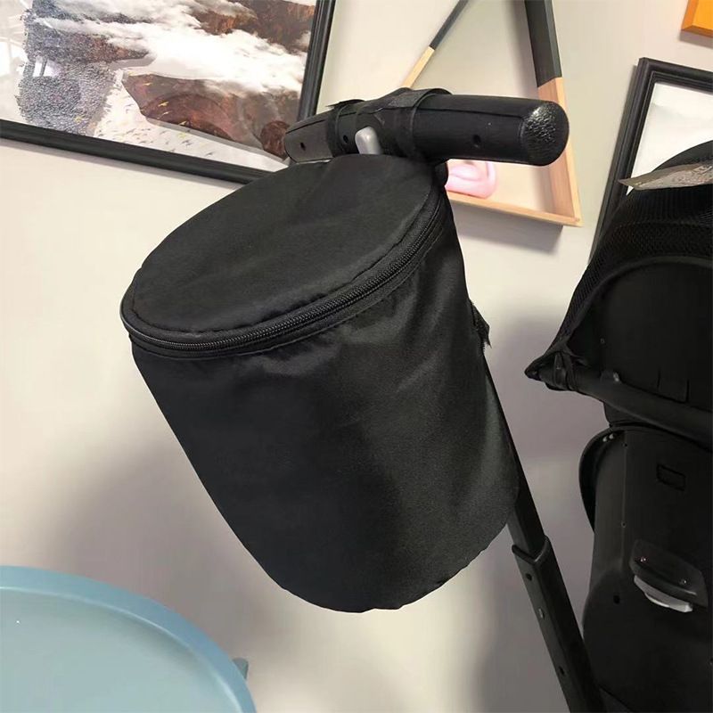 1pc Black Stroller Bag, Stroller Organizer With Zipper And Cover, Leak-proof Storage For Bottles, Diapers, Tissues, Clothes, Snacks, And More
