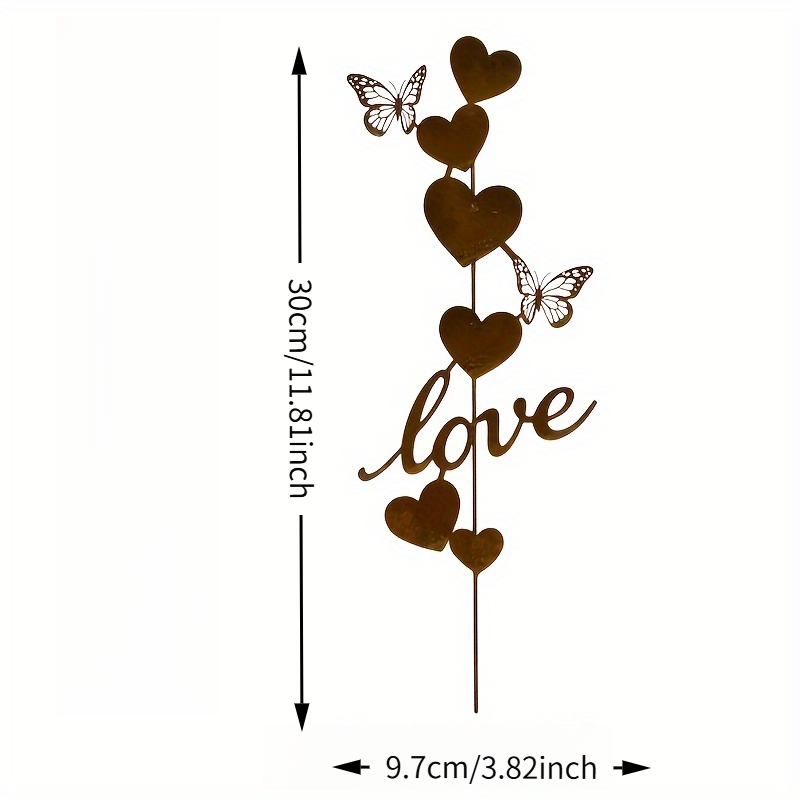 Image of 【2d Flat】 [2d Flat] A Heart-shaped Acrylic Featuring Love And Designs, Suitable For Decorating Courtyards, Flower Pots, Weddings, Gardens, And Outdoor Lawns, Perfect As A Valentine's Day Gift