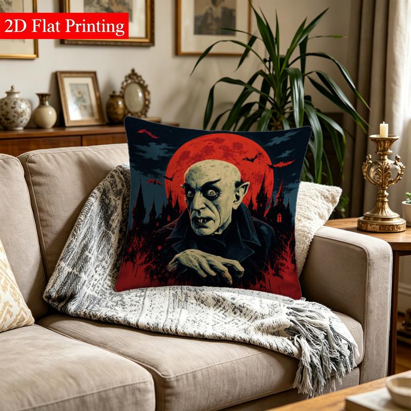 TEMU Vampire-themed Decorative Throw Pillow Cover, 45×45cm, Double-sided Print, Cozy For Living Room Sofa, Soft Fabric, Adds A Warm & Vibe To Home
