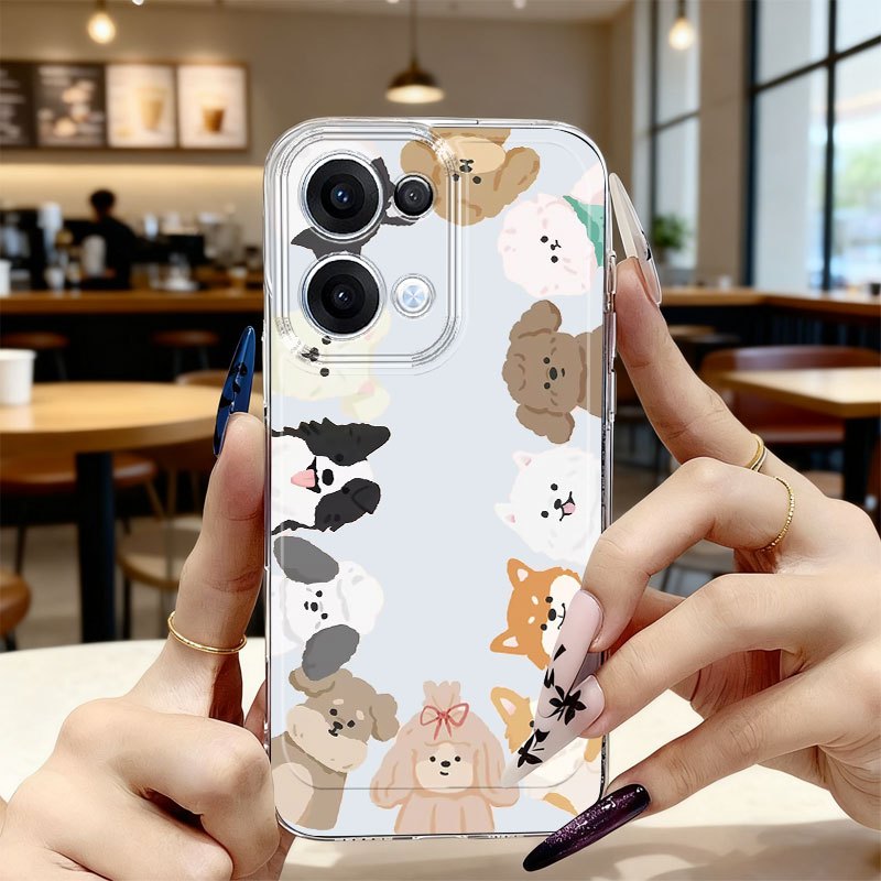 TEMU Phone Case - Dog Cartoon Pattern Phone Case Suitable For Oppo A3 A3 Pro A3x A5 5g A5 Pro A5x A5i A16 A17k A18 A20 A38 A40 A55 A57 A57s A58 A60