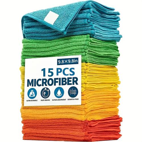 15pcs quick drying multi purpose cleaning towel set reusable water absorption for home kitchen bathroom