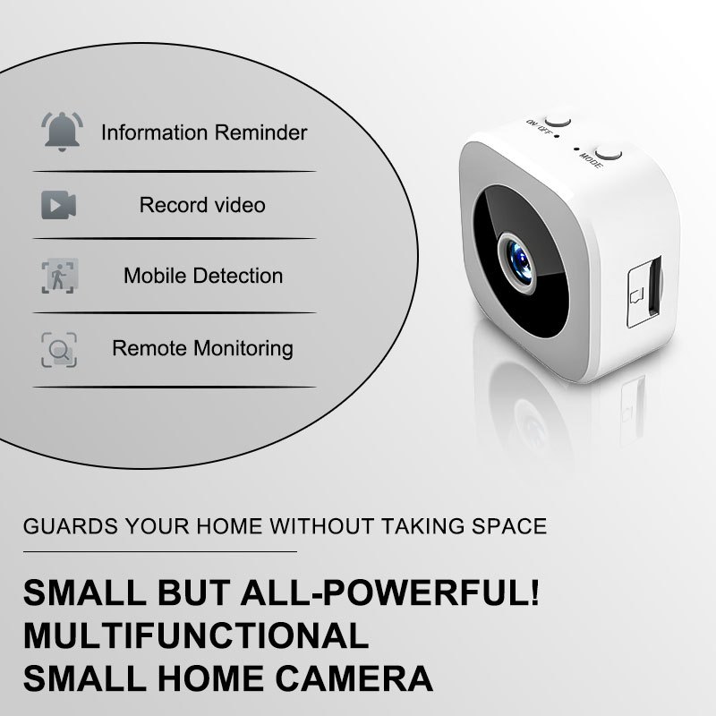 Cámara Mini Inalámbrica, 480P, WiFi 2.4GHz, Visualización Remota por App, Visualización en Línea en Múltiples Dispositivos, Ideal para Salas de Conferencias, Interiores y Exteriores, Fiestas, Mascotas, Seguridad del Hogar, Dispositivo con Carga USB