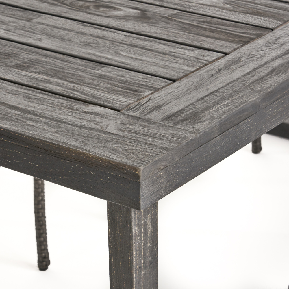 69 Inch Sandblast Dark Gray Finish Acacia Wood Outdoor Dining Table Modern Weather Resistant Patio Furniture for Garden Backyard Balcony Courtyard Family Gatherings Housewarming Holiday Gift