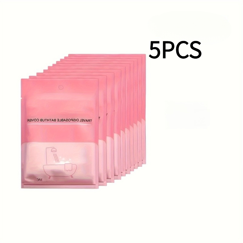 TEMU A Set Of 5 Thickened Disposable Bath Bags, Large Plastic Bathtub Liners, Suitable For Hotel Bathtubs, Beauty Salons, And Home Use