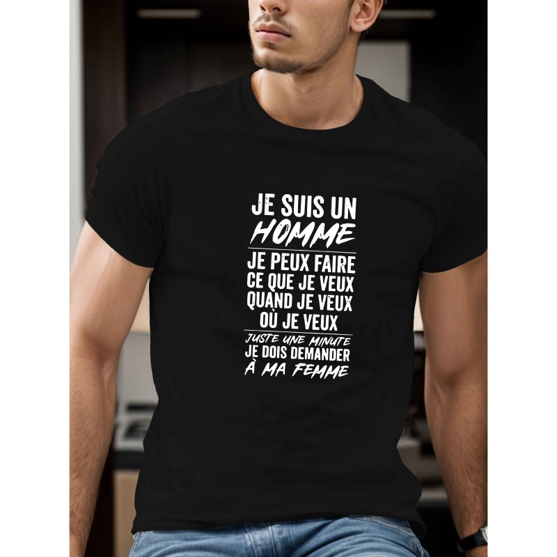 

T-shirt d'Été à Manches Courtes pour Hommes avec Imprimé DRÔLE FRANÇAIS