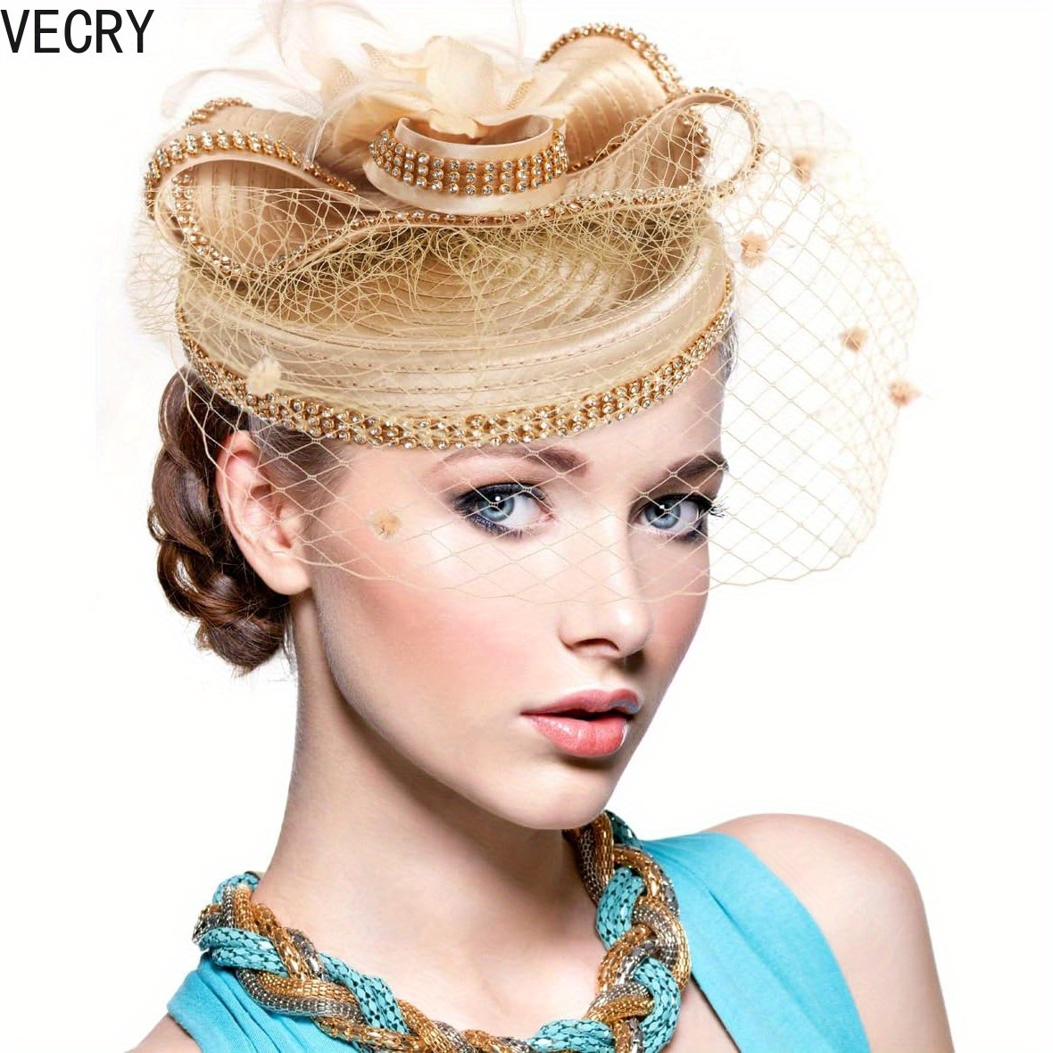 slim fit dress slacks Metallic Gold Disc Fascinator with Decorative Bow