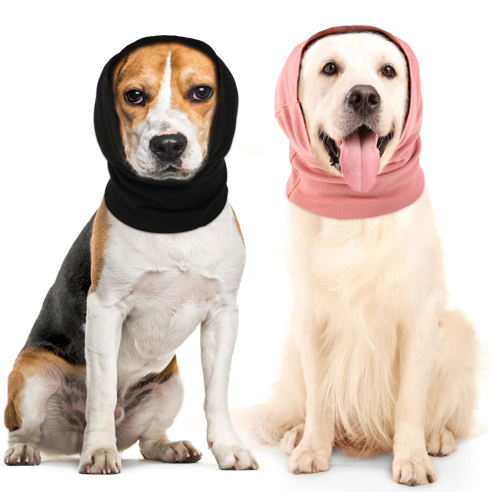 TEMU 2pcs Dog Grooming Ear Covers, Soft Noise-reducing Pet And Neck Warmer Set, Dog Head Wraps For Bathing, Blow Drying, Grooming, Travel, Halloween,
