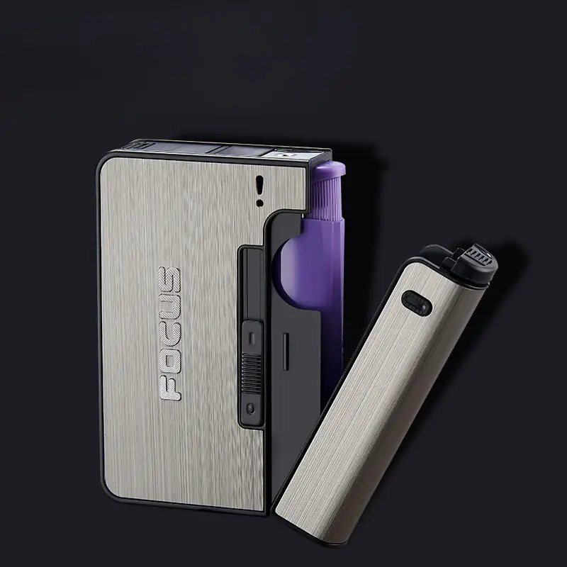 1pc box creative pattern removable lighter thickened moisture of 10 without lighter replaceable lighter creative separated automatic up smoking box suitable for fathers day and new year gifts details 4