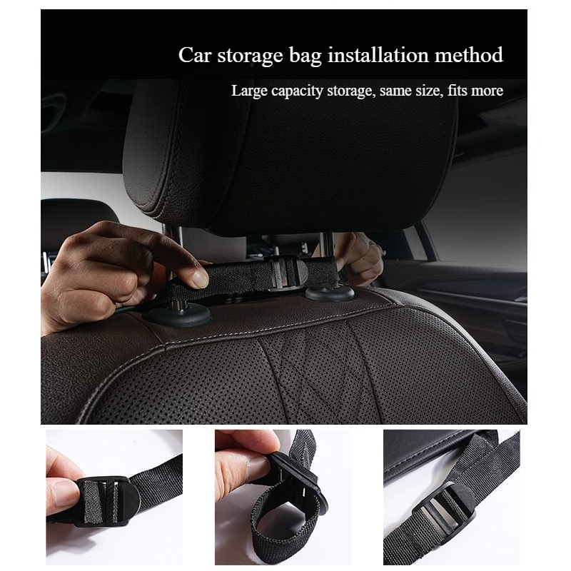 One/2pcs Car Seat Back Organizer, PU Leather Material, Rear Row Kick-Proof, Easy to Clean, Multi-Functional Storage, Multiple Colors Available