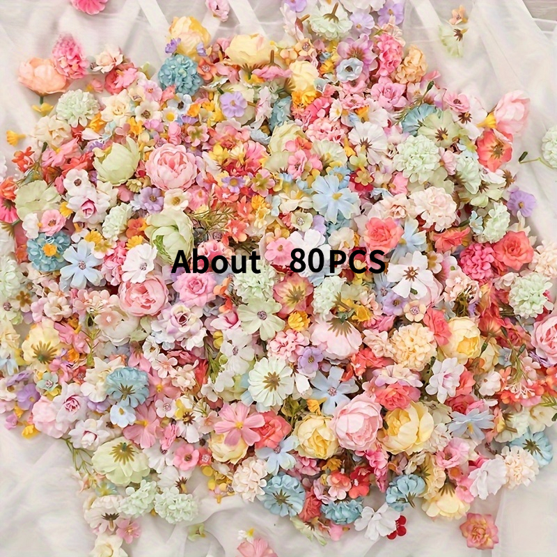 TEMU 80/180/280pcs Fleurs Artificielles Mélangées Multicolores, Création Artisanale, Saint-Valentin, Noël, Fête des Pères, Fête des Mères,