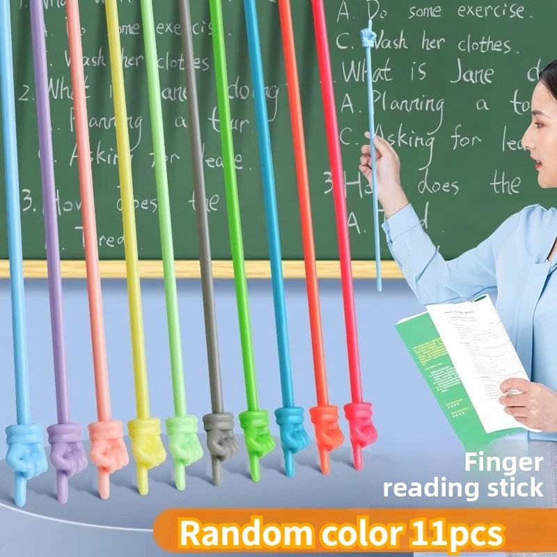 TEMU 11 Random-colored Teacher's Tactile Reading Sticks In Macaron Colors, Wands, Reading Sticks, Whiteboard Presentation Tools, For Use In