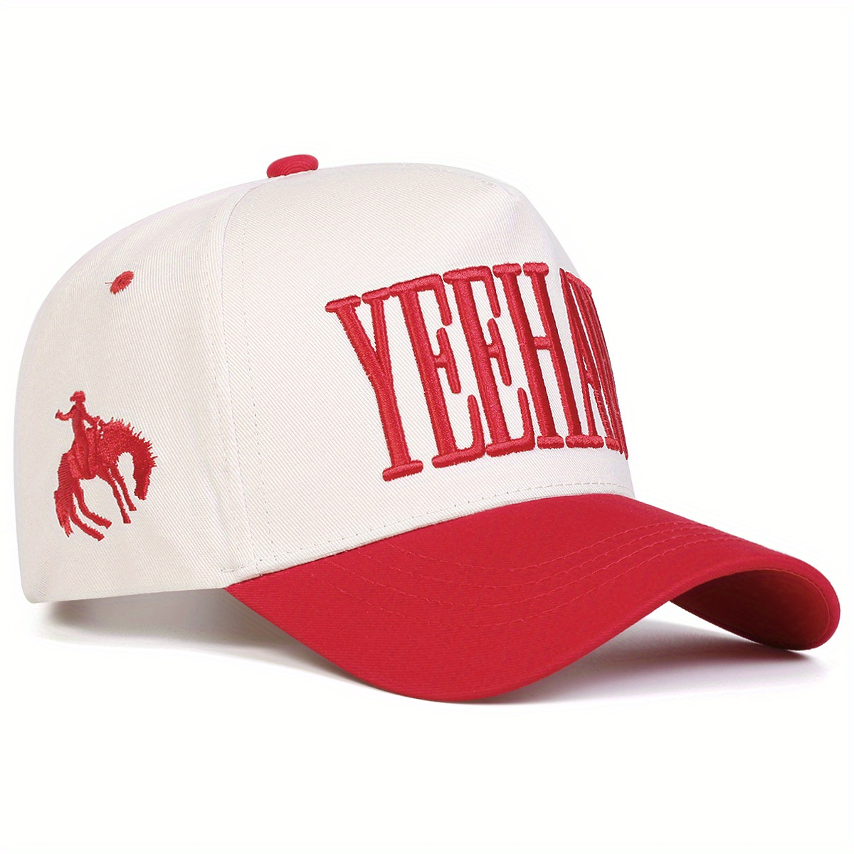 TEMU Casquette de baseball YEEHAW pour hommes, chapeau à panneaux tendance, chapeau de soleil extérieur réglable, chapeau décontracté, printemps,