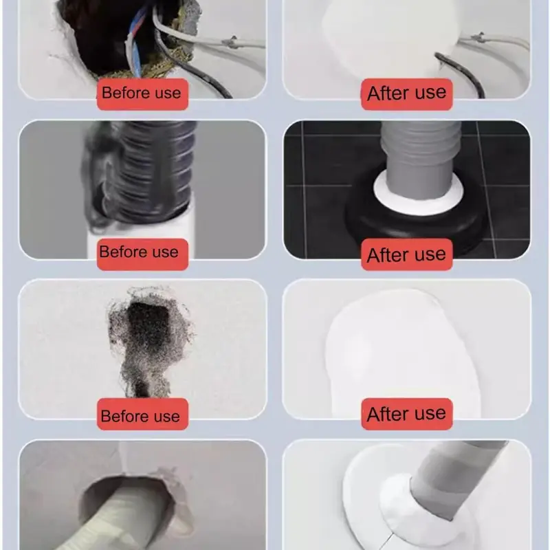 1 3 8pcs of sealing putty for sealing air conditioning holes pipe sealing household wall repair patch can prevent pests and air flow multi functional putty white easy to repair details 4
