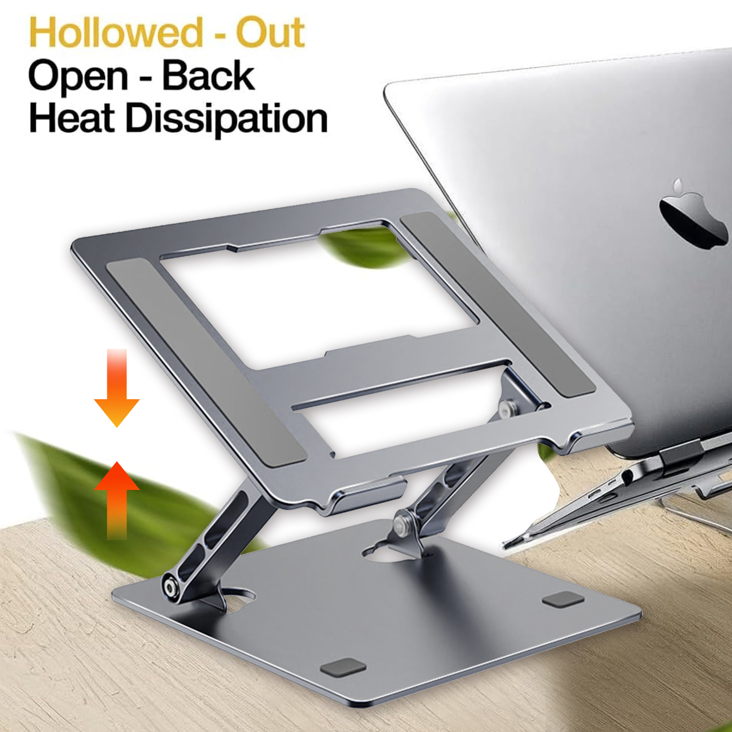 Image of Ergonomic Office Desk Laptop Stand, Foldable Portable Laptop Lift, Designed For Stability And Portability