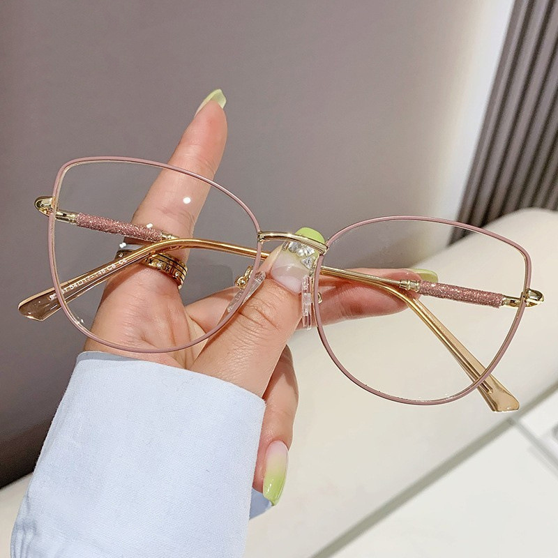 Stylish And Sophisticated Eyewear Frame, Metal Cat-, Easy Decorative Glasses For Men And Women