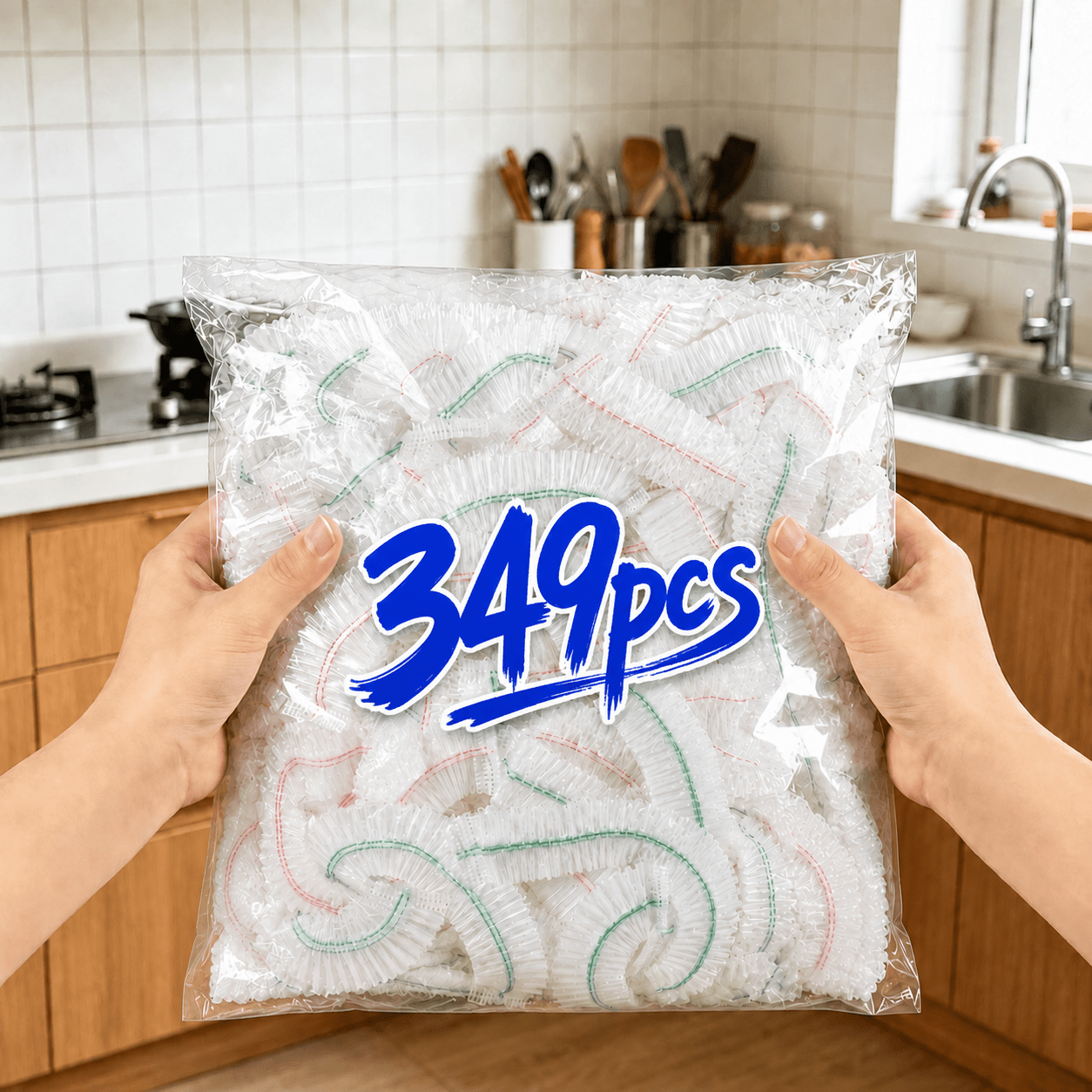 TEMU 349pcs Films Alimentaires Élastiques Colorés Jetables - Film Transparents Extensible en Plastique pour Recouvrir et Assiettes, Couvercle de