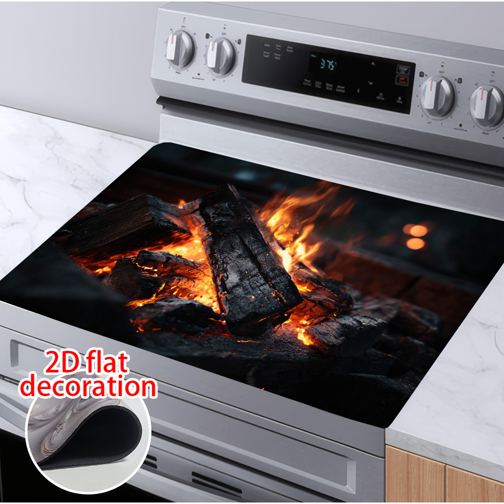 Stove Burner Covers Set Of 4 - 8 Inch & 10 Inch Round Covers, Brown Leopard Print - Protects & Expands Counter Space