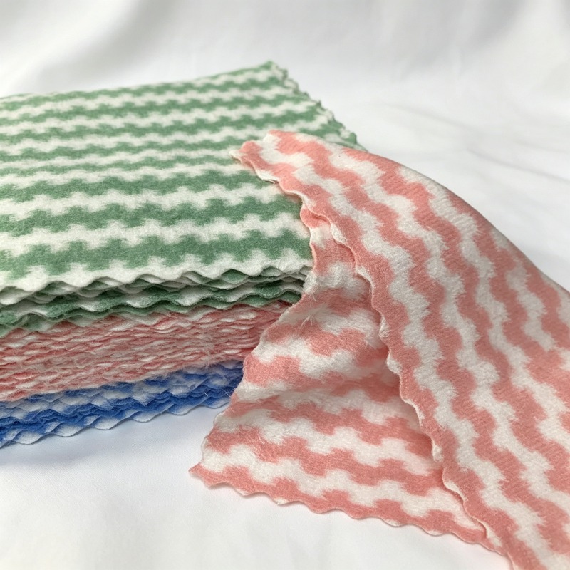 TEMU 21pcs Pack Color Microfiber Cleaning Cloths Suitable For Kitchen, Bathroom, Office - Non-greasy Absorbent Wavy Scouring Pads, Suitable For