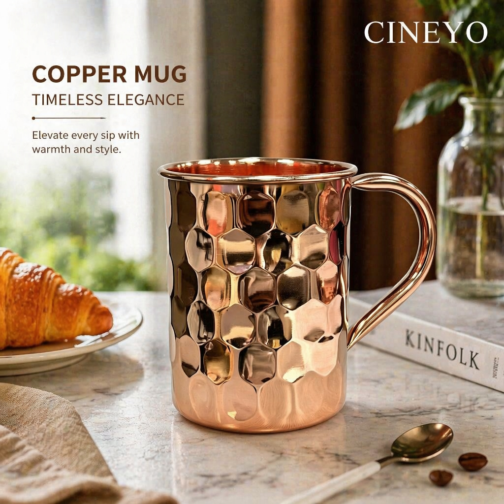 TEMU Rose Golden Honeycomb Texture Metal Drinking Cup With Sturdy Handle, Reusable Premium Tumbler For Coffee Tea Beverage, Ideal For Home Kitchen