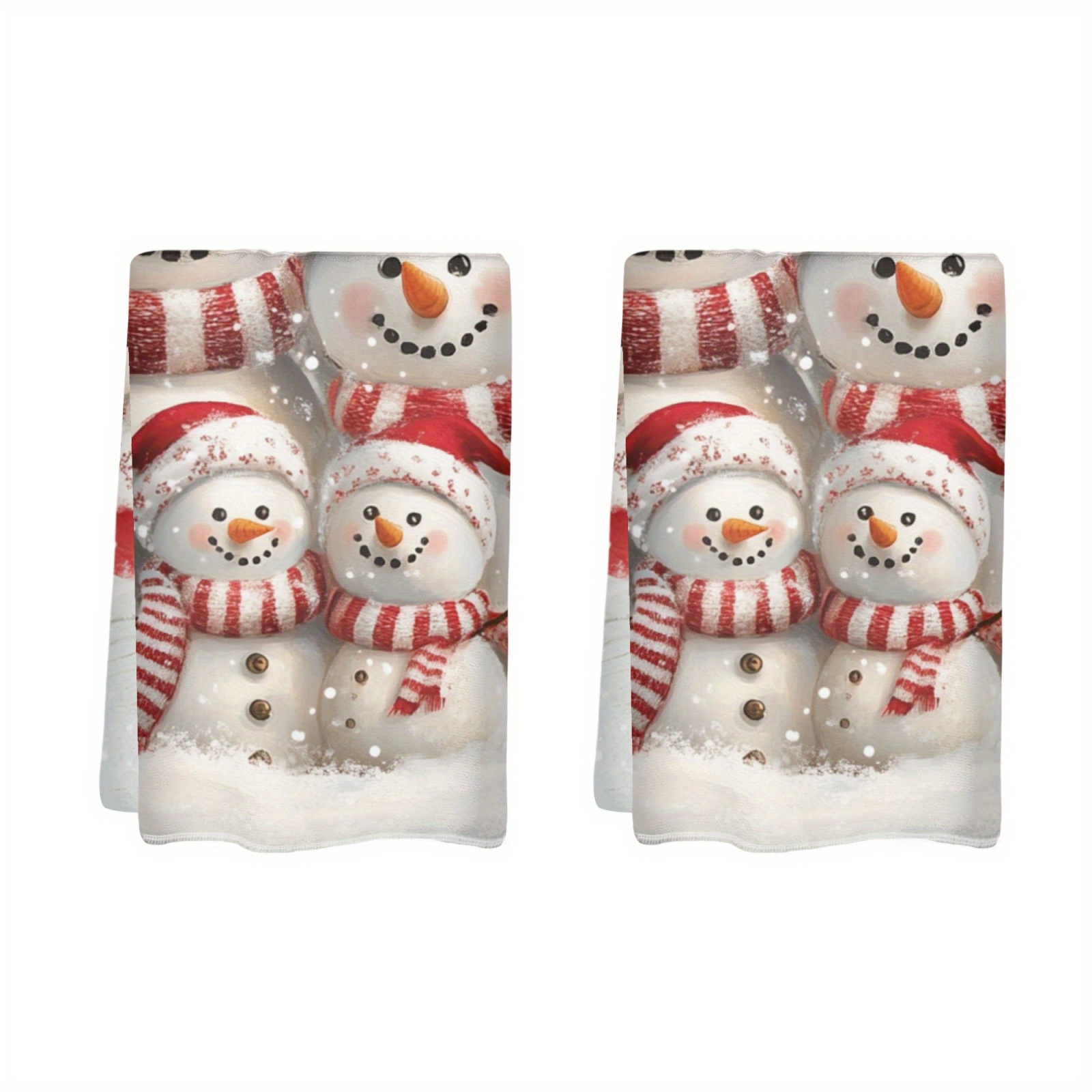 

2pcs Christmas Towels - Snowman & , Polyester, - For , Bathroom Decor & Housewarming