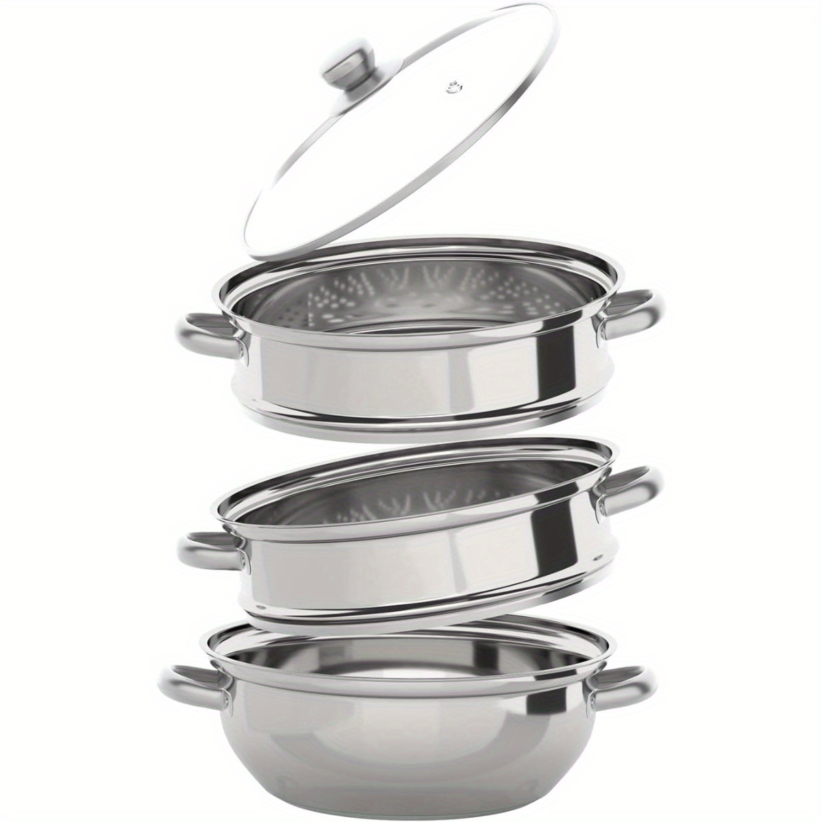 26/28/30cm 5 Etagen Dampfkoch Topf,Edelstahl Dampfg Produktbild-Vorschau 6