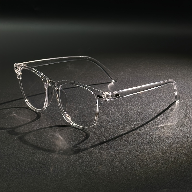 Image of Unisex Oval Full-frame Blue Light Glasses, Minimalist Style, Transparent Pc Lenses, Plastic Hinges, Suitable For Computer, Gaming, Tv, And Phone Use | Minimalist Glasses | Lightweight Frame