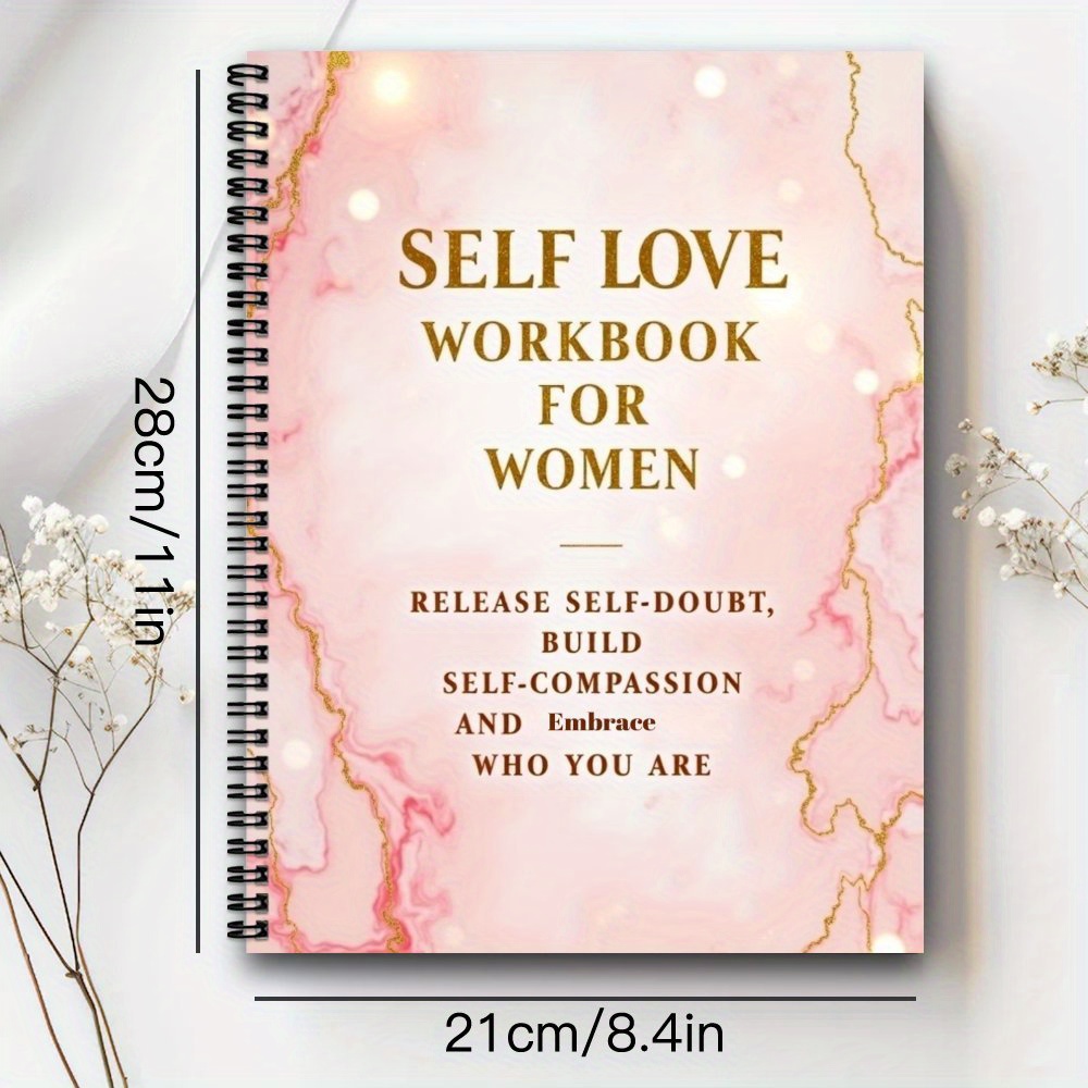 TEMU 1pc Cute Self-care & Self-help Spiral Workbook, A Guided Journal For Women To Embrace And Gratitude, The Negativity, And Appreciate Yourself,