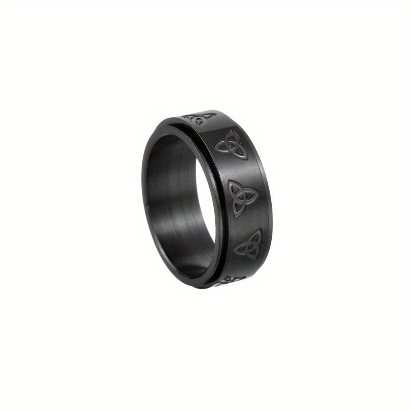 stylish titanium steel spinner ring with triangular   unisex rotating stress relieving ideal for casual attire gifting on valentines easter st patricks day vacation accessory rotating ring durable construction without battery Product details 2