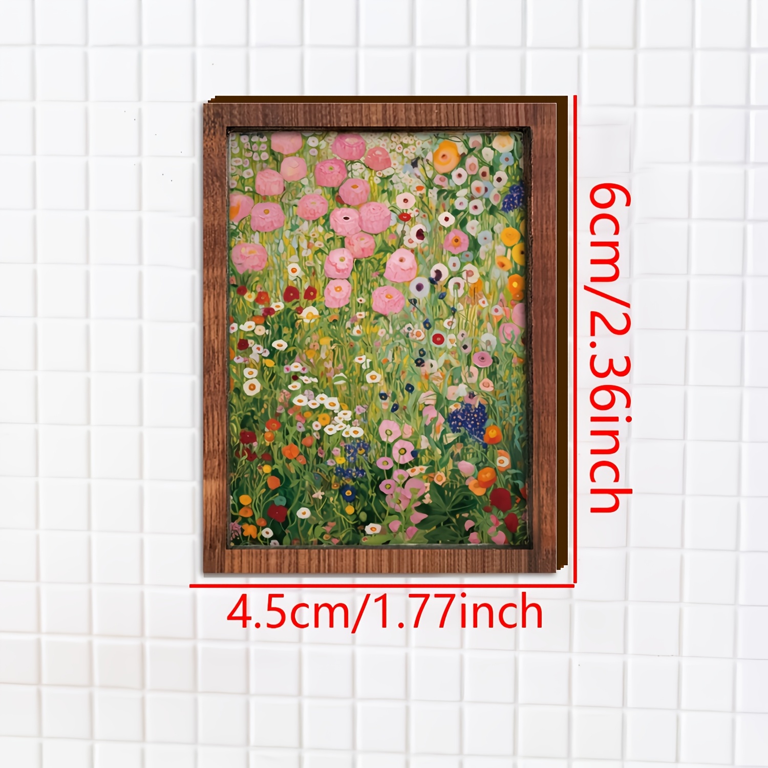 TEMU 2d Flat - 1pc 2d Mini Retro Individual Spring Oil Painting Wall Art Decor Wooden Ornament, Suitable For Farmhouse Style Wooden Frame Mini Sign,
