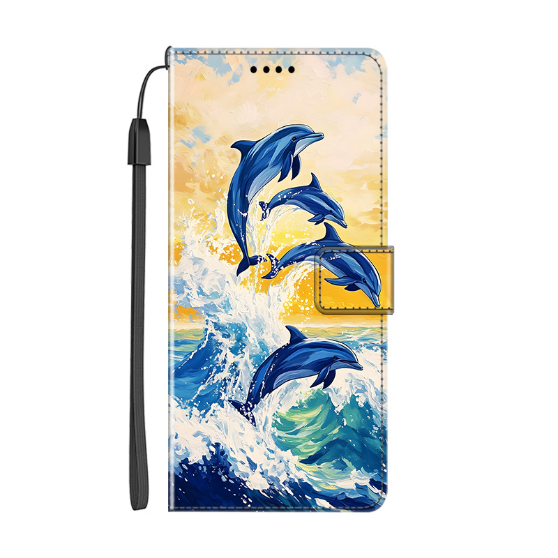 TEMU Phone Case - Tropical Trendy Wallet-style Phone Case Made Of Synthetic Faux Leather Suitable For Iphone