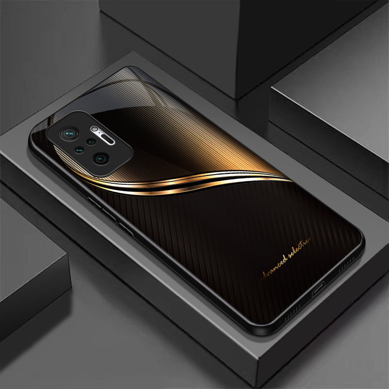 TEMU Phone Case: For Redmi Note 10/note 10s/note 10t/note 10 Lite/note 10 Pro/note 10 Pro Max, Hard Case, Tempered Glass, Metal Texture Pattern,