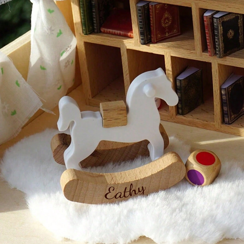 TEMU Decorazione personalizzata a forma a dondolo in legno, ornamento in legno, decorazione per , statuetta in legno per camere , un regalo per