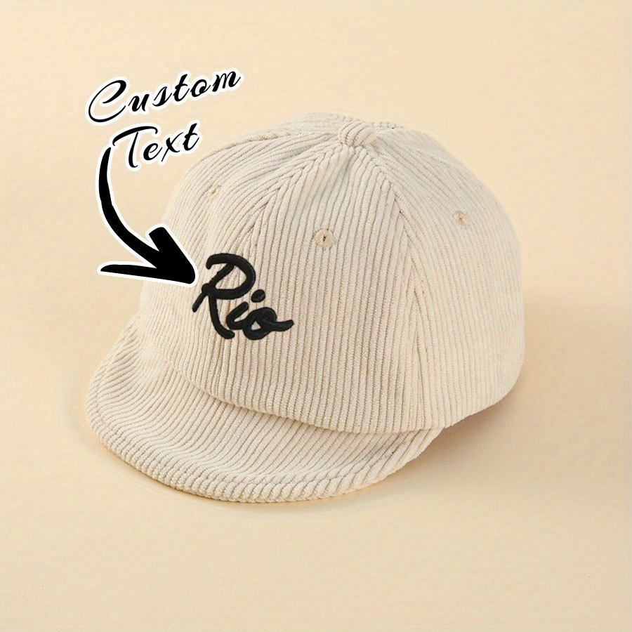 Custom Baby Gift Hat, 1pc, New Autumn Snapback Cap For 4 Months, Fashionable Baseball Cap For Baby Boys, Embroidered 3d English Letter Hat For Baby Girls