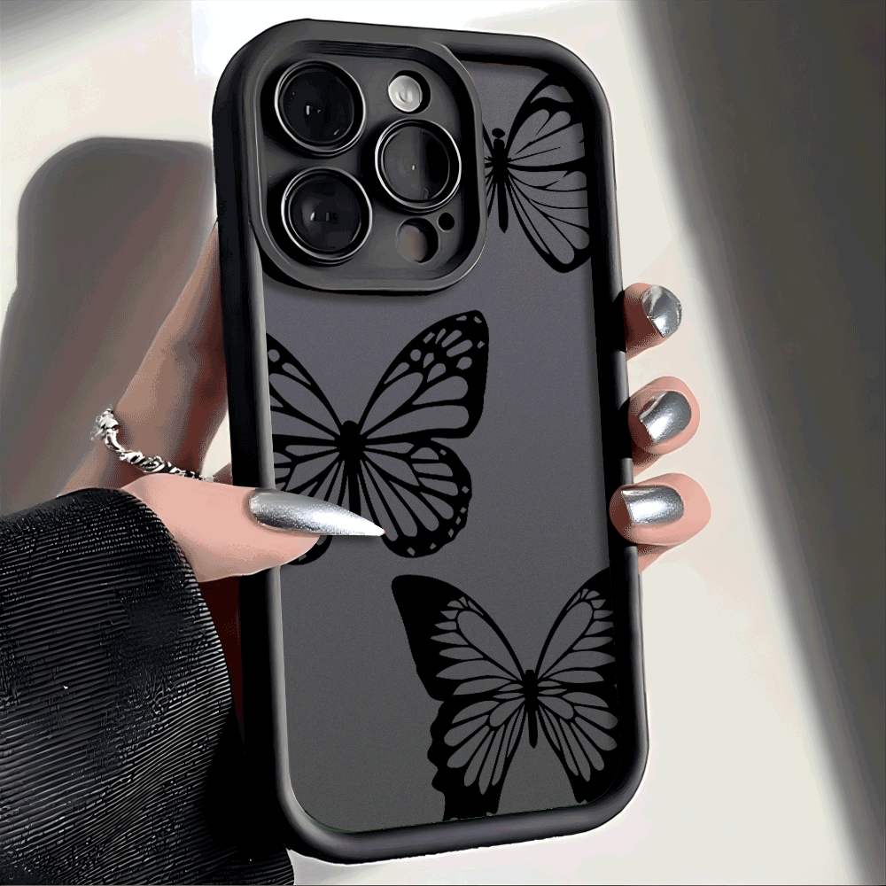 TEMU Phone Case - Black White Silhouette Pattern Soft Tpu Phone Case, Compatible With For Xiaomi For Redmi Series, Shockproof Protective Cover