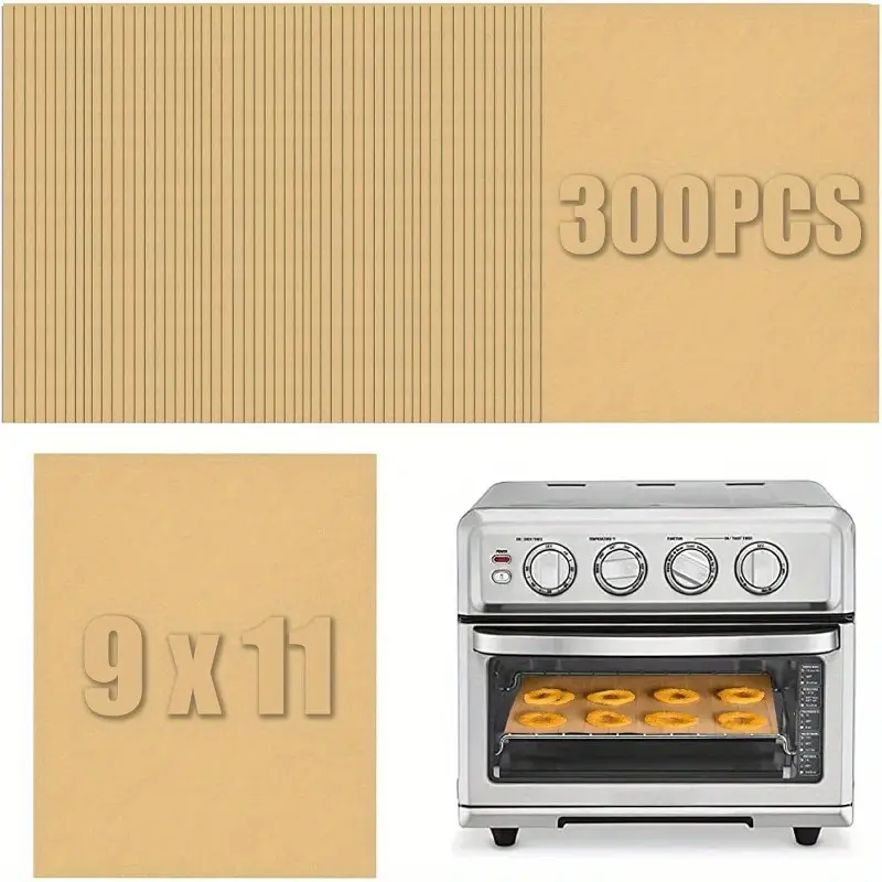 300pcs 9x11 inch parchment paper sheets disposable air fryer toaster oven liners non stick rectangular baking sheets for cuisinart instant pot easy heat distribution kitchen essentials nonstick surface heatresistant material home bakers Product details 0