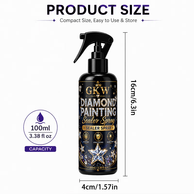 TEMU Diamond Painting Sealing Spray - Glossy - Suitable For Diamond Paintings, Puzzles, And Crafts; Easy To Apply; Provides Long-lasting Glossy End -