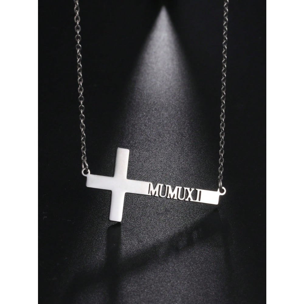 Unisex Customizable Stainless Steel Cross Necklace