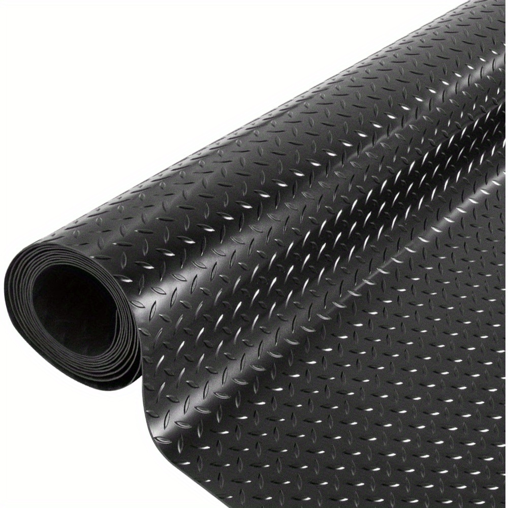 Image of Ybaymy Rubber Mat 300 X 150cm/118.11 X 39.37in | Diamond Tear Plate, Anti-slip, Peel And Stick, 3mm Thick For Garage, Workshop, Cellar