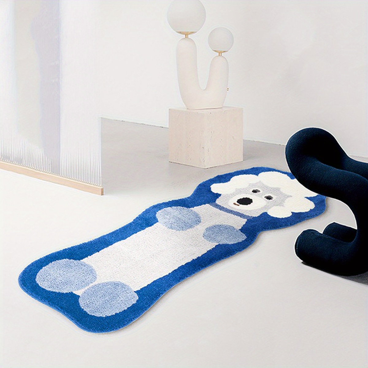 1pc carpet rug suitable for bedside soft fluffy non slip floor mat with dachshund   pattern thick warm irregular shape couch bed rug for living room room small spaces cozy dachshund decorative rug Product details 4