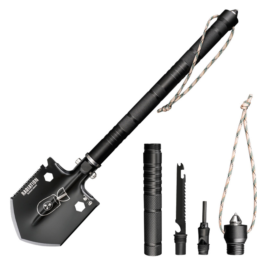 Image of Hx Outdoors 18inch Portable Hand Camping Gardening Shovel Metal Engineer Shovel For Flower Planting Car Emergency