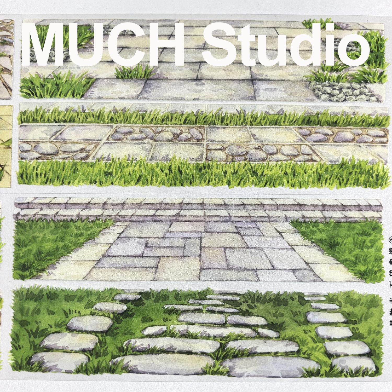 TEMU Roll Pet Adhesive Tape Suitable For Diy Crafts - & Grass Path Stickers, Realistic Stone Paving Suitable For Journals, Scrapbooking, Landscaping,