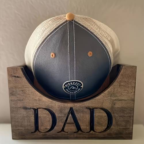 wooden hat display rack with adjustable bracket space saving multi purpose storage for baseball caps home office desk decor no utility racks